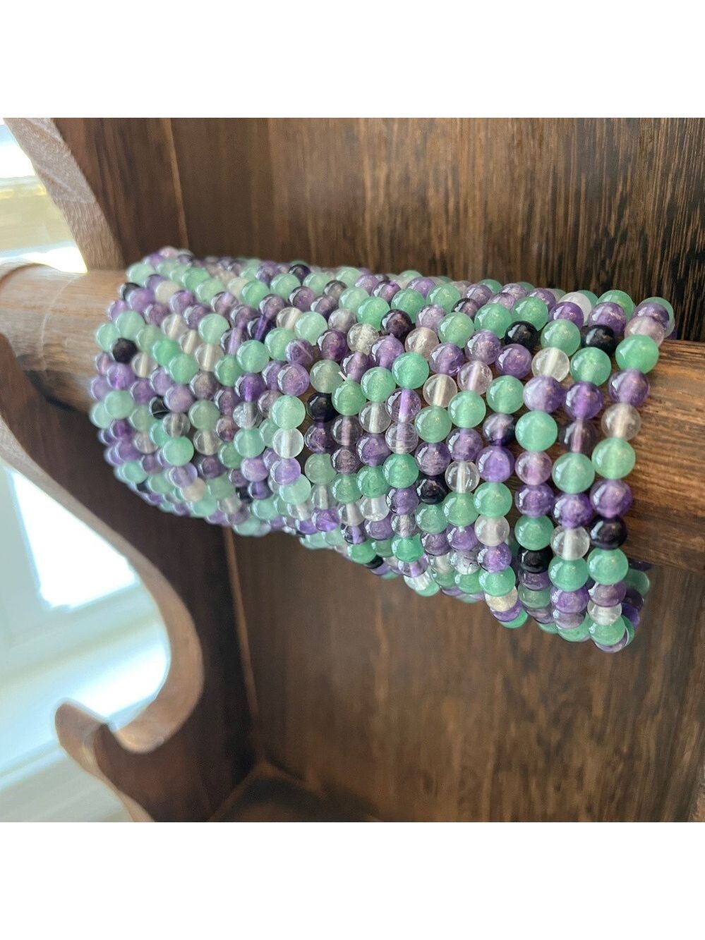 Fluorite Amethyst and Green Aventurine Bracelet (one)